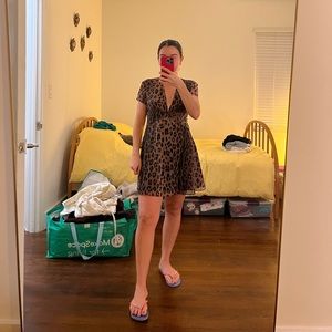 Leopard/Cheetah Print Mini Dress from Aritzia
